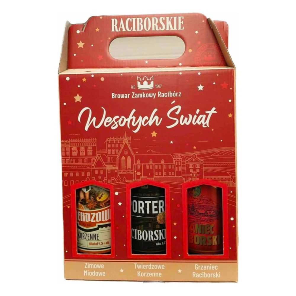 Piwo Raciborskie Zestaw "Wesołych Świąt" 3 x 500 ml