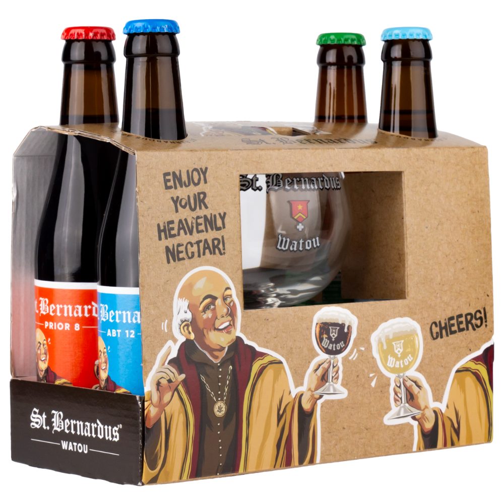 Piwo St. Bernardus Zestaw 4 x 330 ml + Szkło