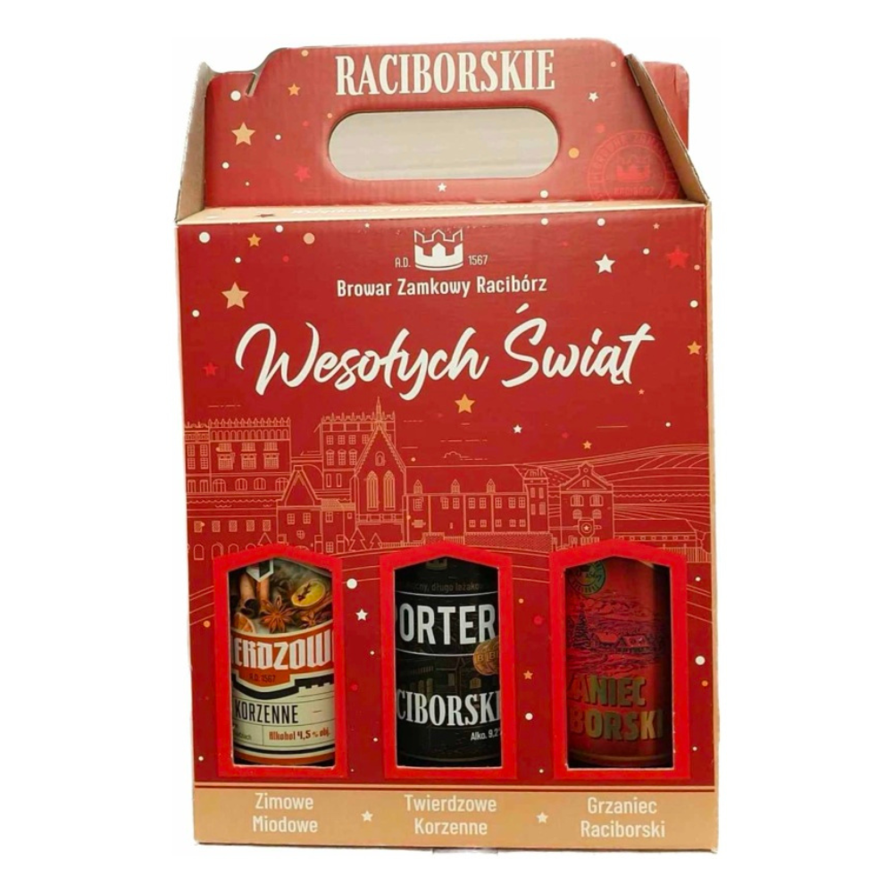 Piwo Raciborskie Zestaw "Wesołych Świąt" 3 x 500 ml