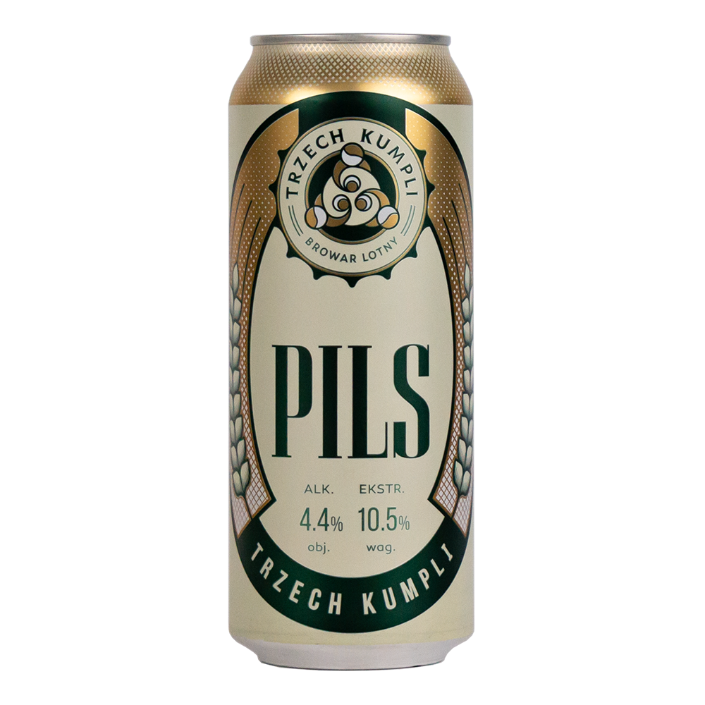Piwo Trzech Kumpli Pils 4,4% 500 ml puszka