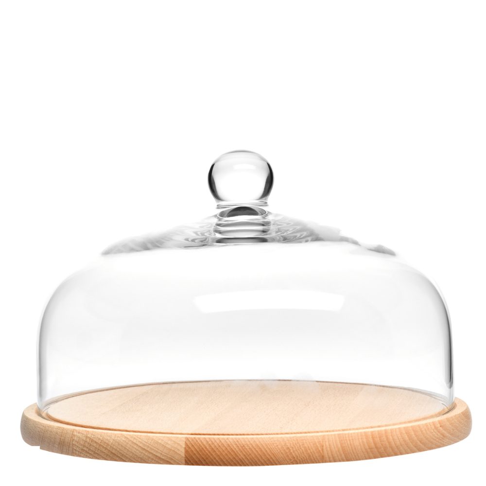 Patera drewniana z kloszem Krosno Glamour