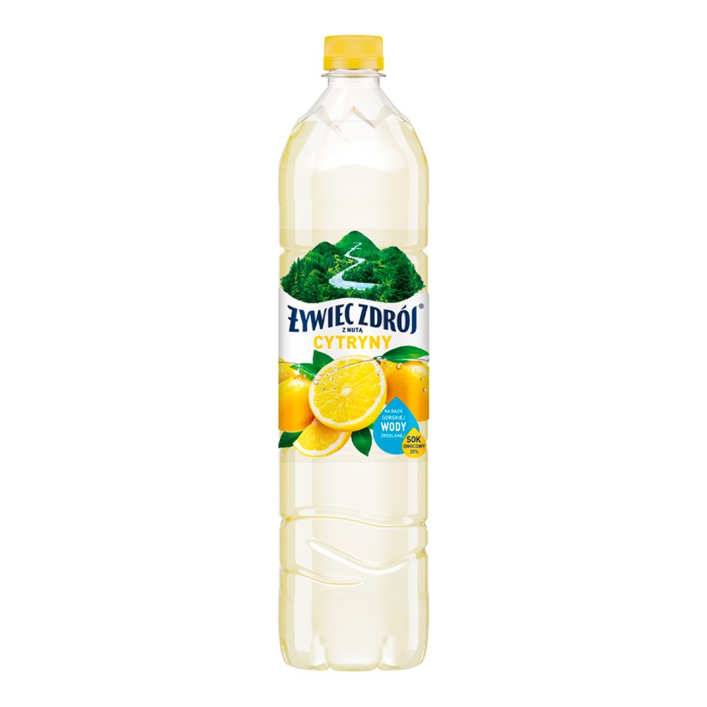 Woda Żywiec Zdrój z nutą cytryny 20% soku niegazowana 1200 ml DRS