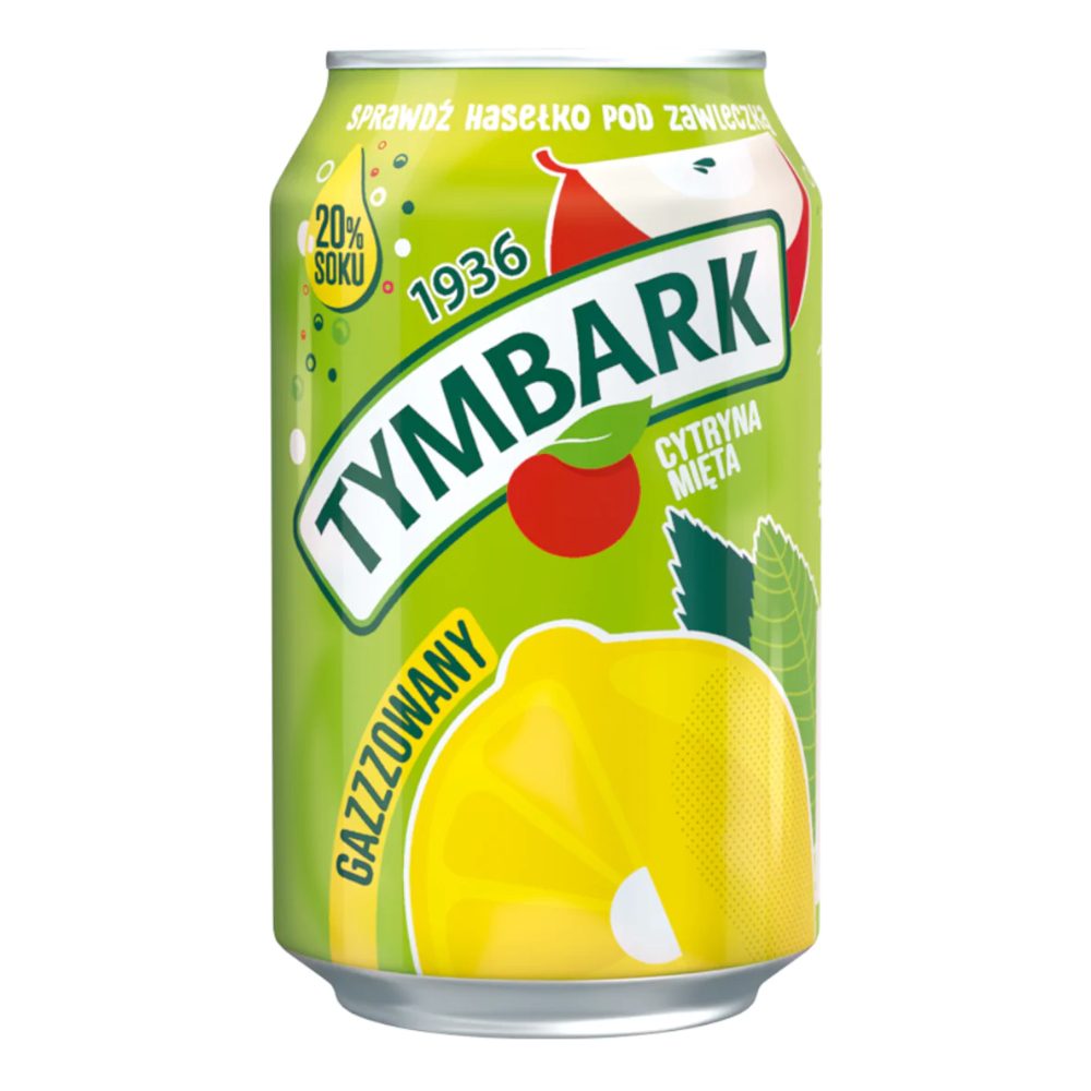 Napój Tymbark Gazzzowany  Cytryna Mięta 330 ml puszka