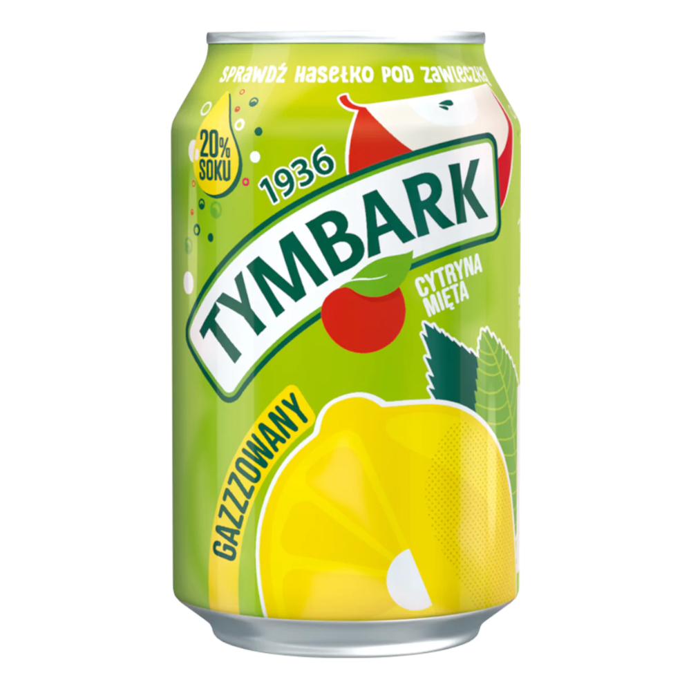 Napój Tymbark Gazzzowany  Cytryna Mięta 330 ml puszka