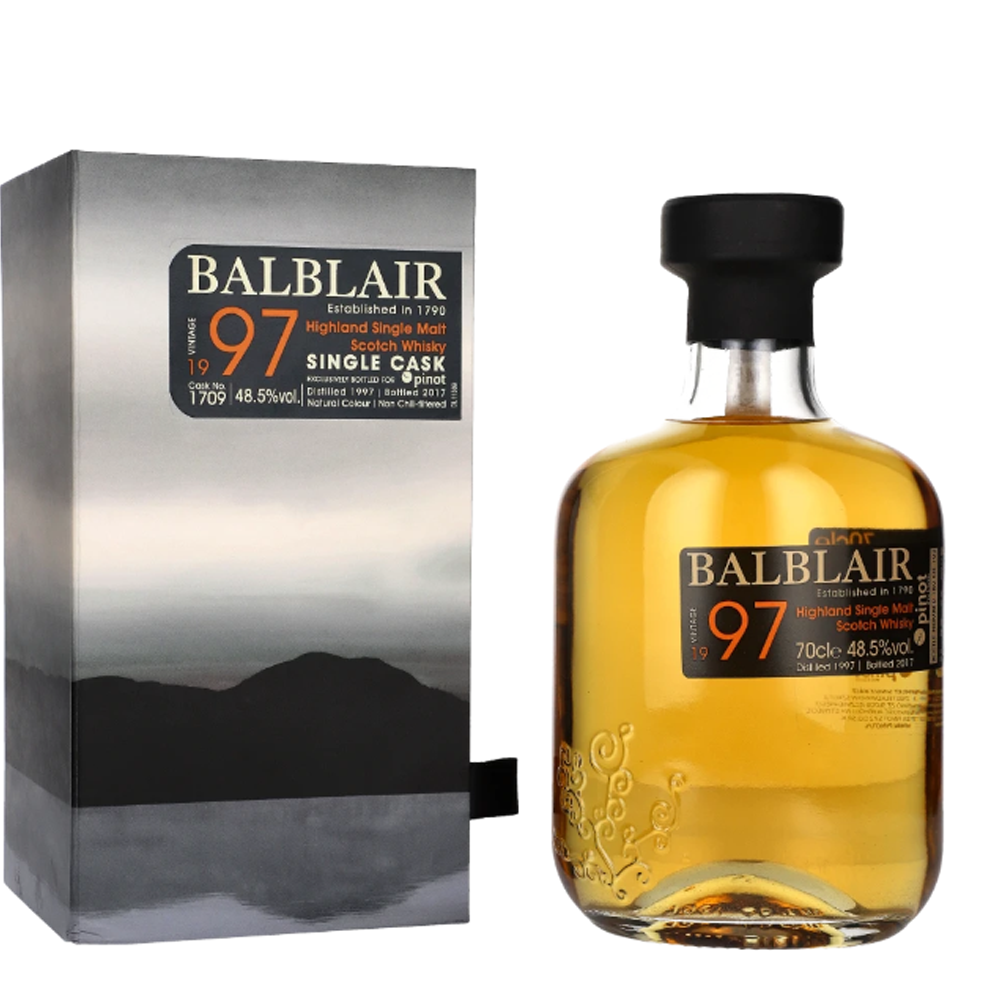 Whisky Balblair 1997 Vintage 48,5% 700 ml zestaw