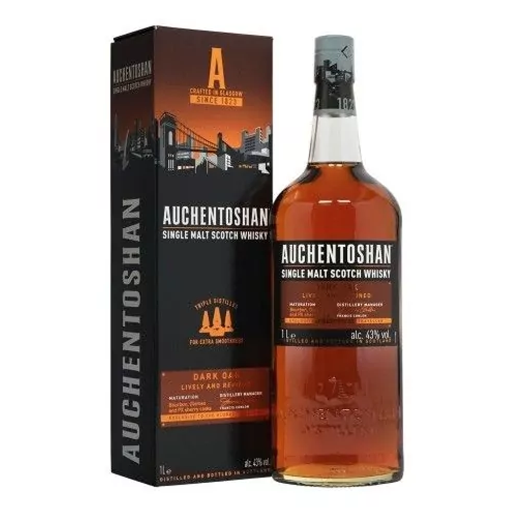 Whisky Auchentoshan Dark Oak 43% 1000 ml zestaw
