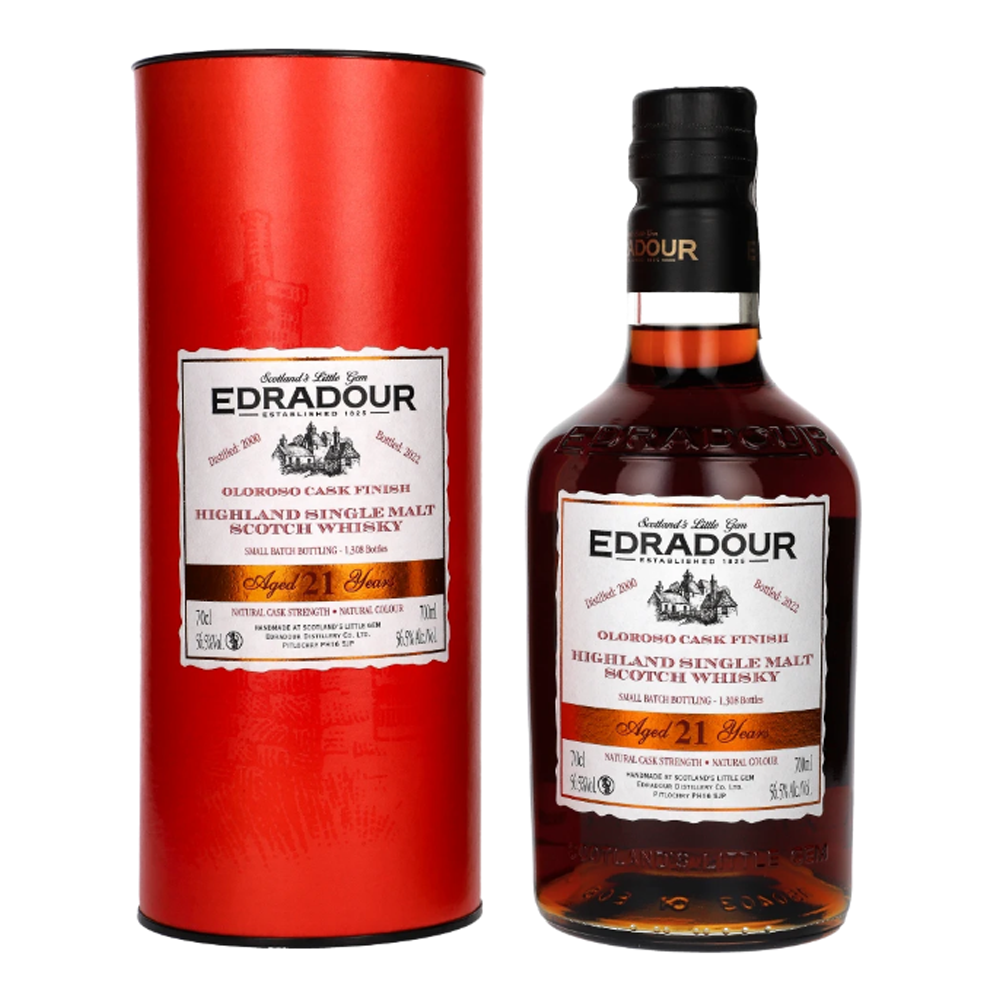 Whisky Edradour 21 YO Sherry Finish 56,5% 700 ml Tuba