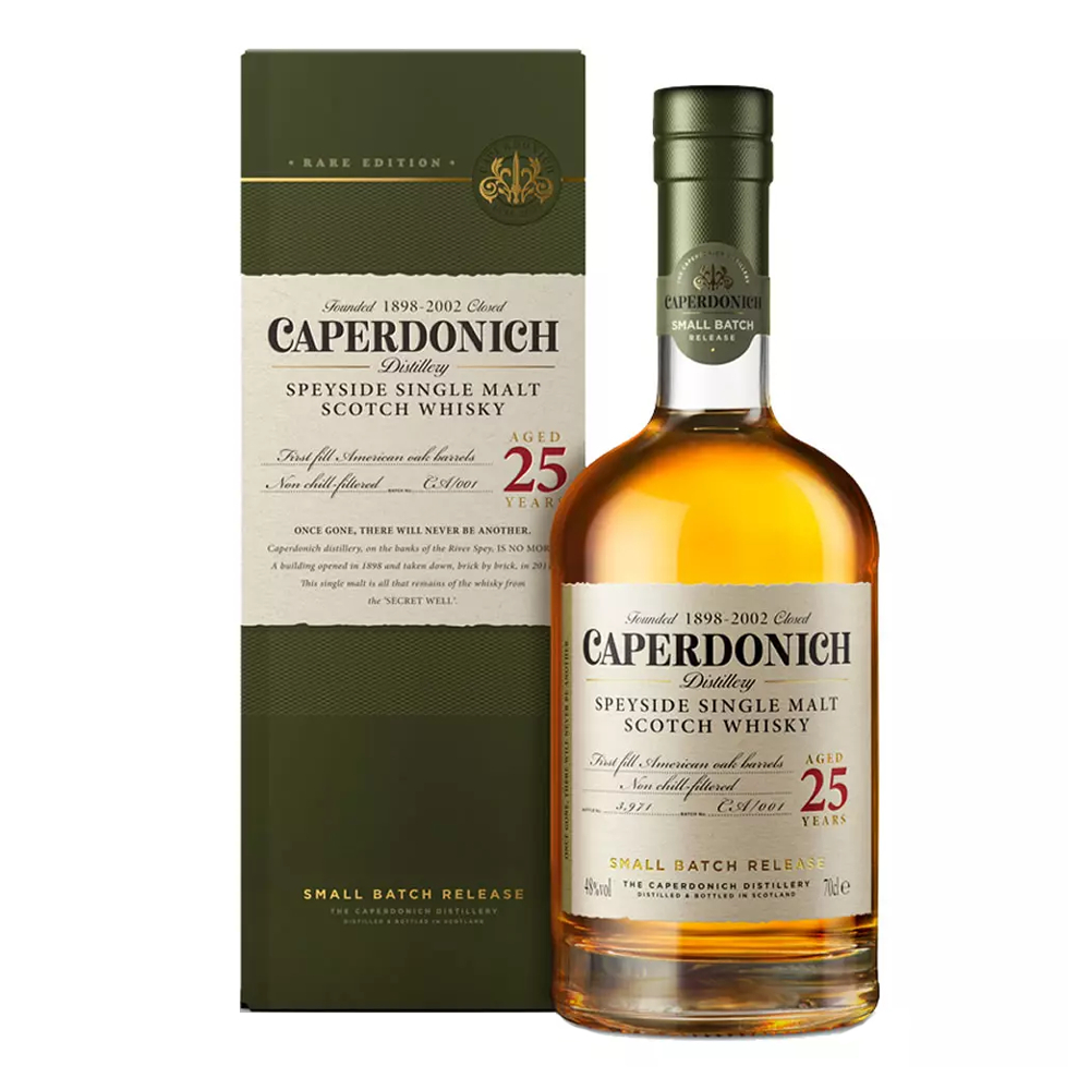 Whisky Caperdonich Unpeated 25 YO 48% 700 ml zestaw