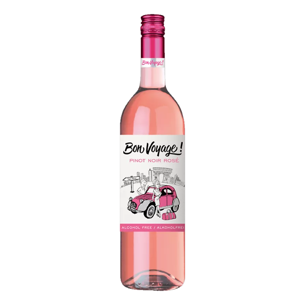 Wino Bon Voyage Pinot Noir różowe półwytrawne 750 ml musujące bezalkoholowe