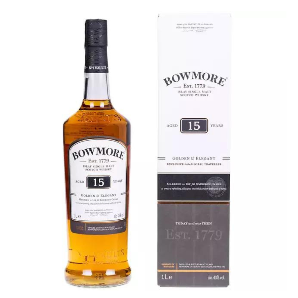 Whisky Bowmore 15 YO Gold And Elegant 43% 1000 ml
