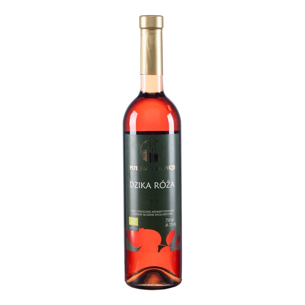 Wino Vin-Kon Z Dzikiej Róży Bio 13% różowe słodkie 750 ml kartonik