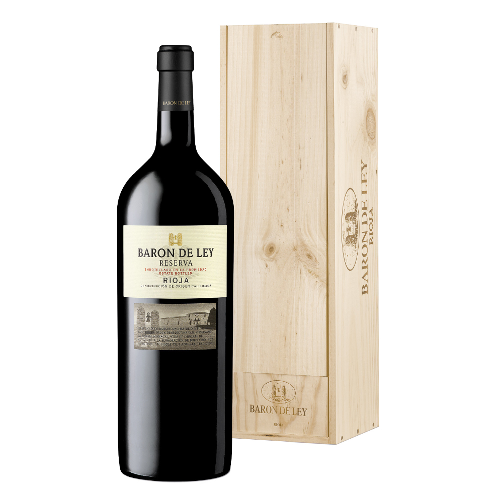 Wino Baron de Ley Reserva Jeroboam - Wooden Box 13,5% czerwone wytrawne 5000 ml