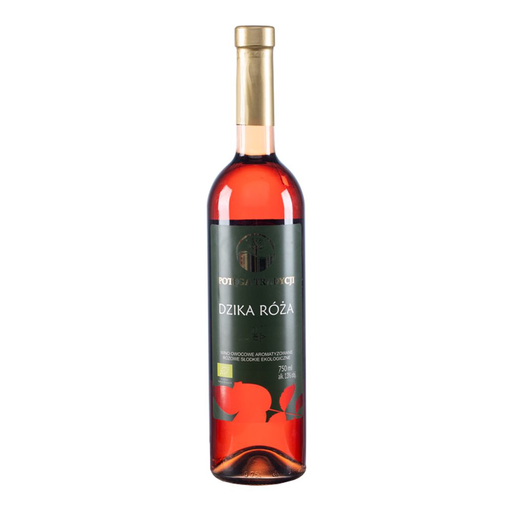 Wino Vin-Kon Z Dzikiej Róży Eko 13% różowe słodkie 750 ml