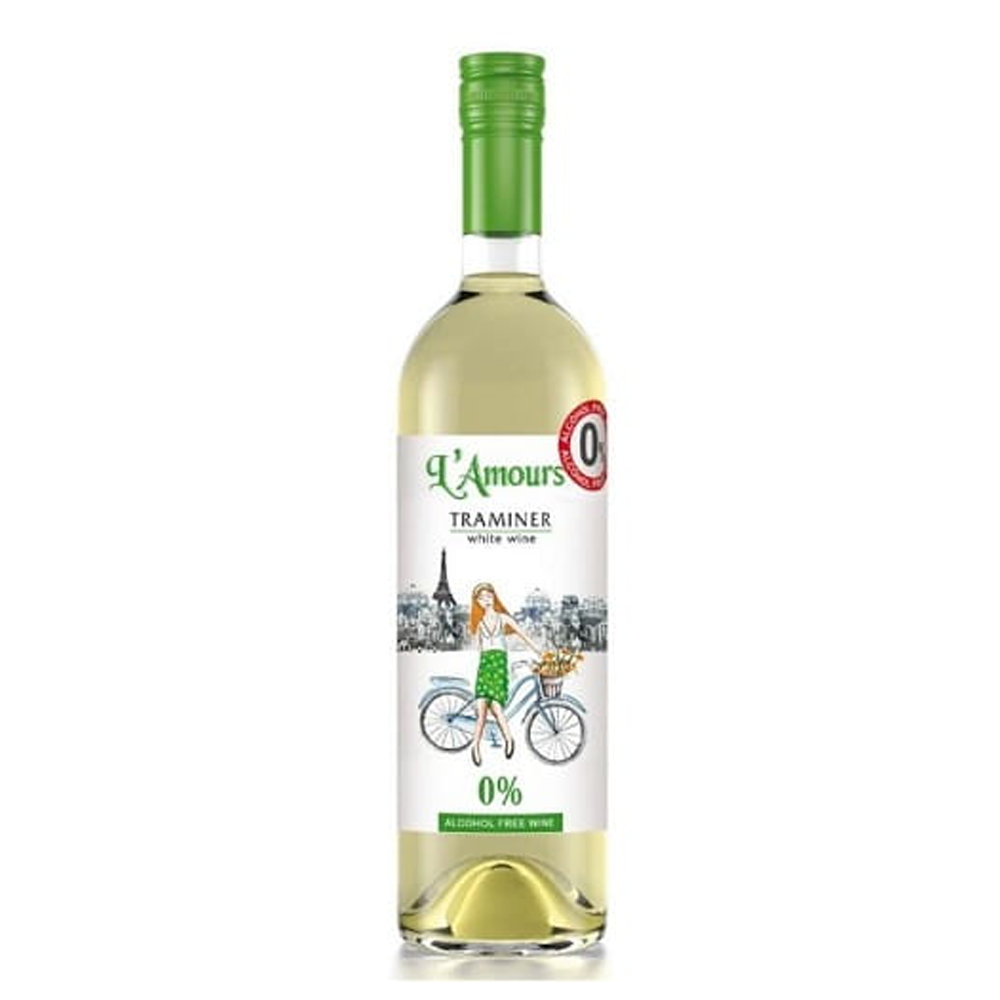 Wino L'Amours Traminer 0% białe półsłodkie 750 ml