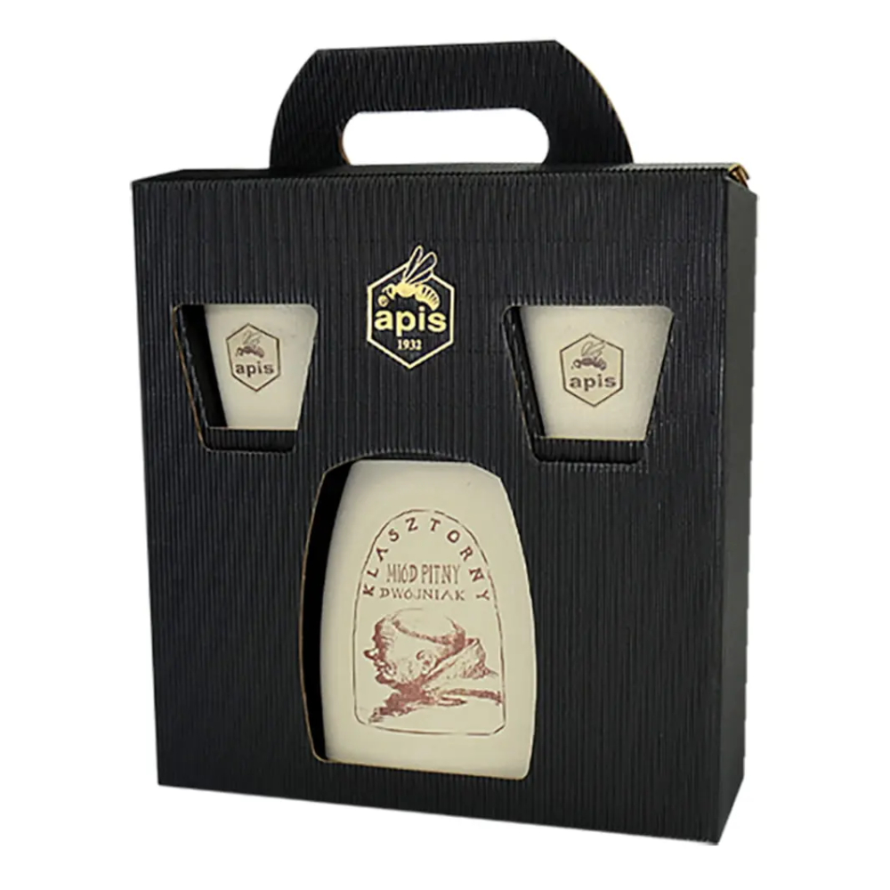 Miód Pitny Dwójniak Klasztorny Kamionka z 2 Czarkami 16% 500 ml