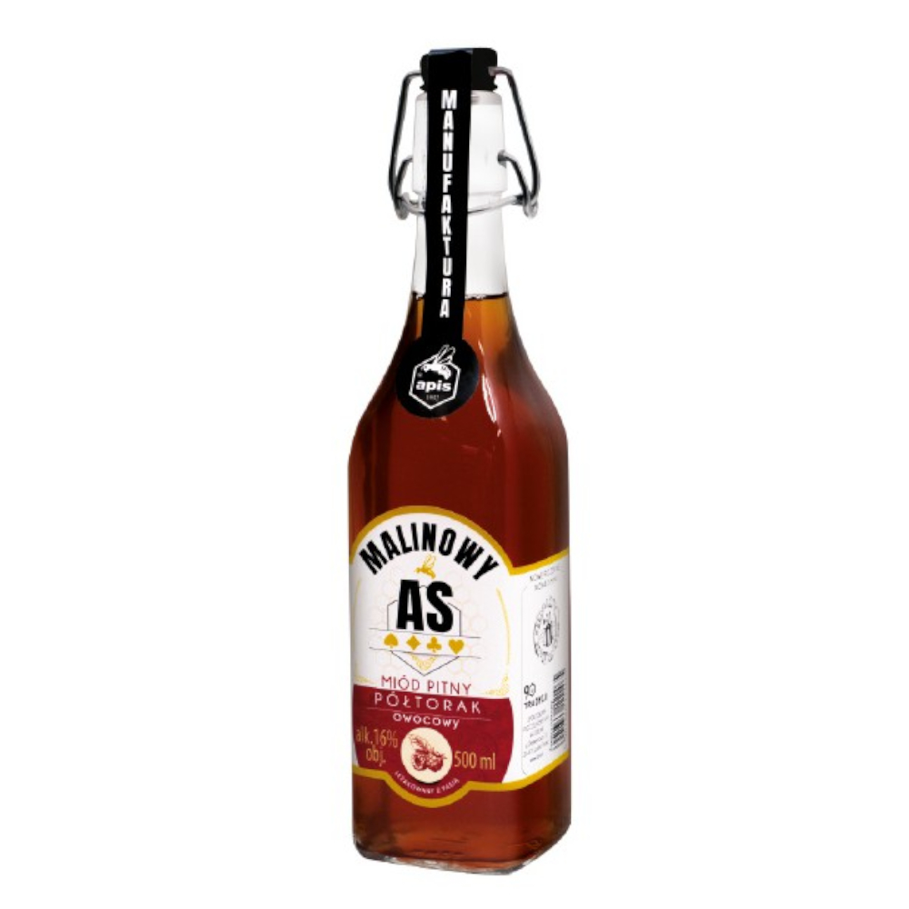 Miód Pitny Malinowy półtorak As 16% 500 ml