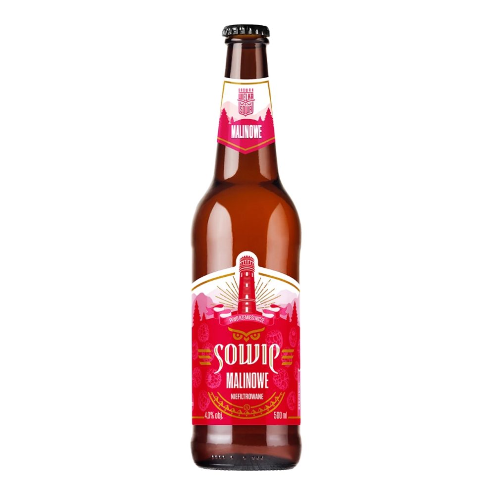 Piwo Wielka Sowa Malinowe 4% 500 ml butelka