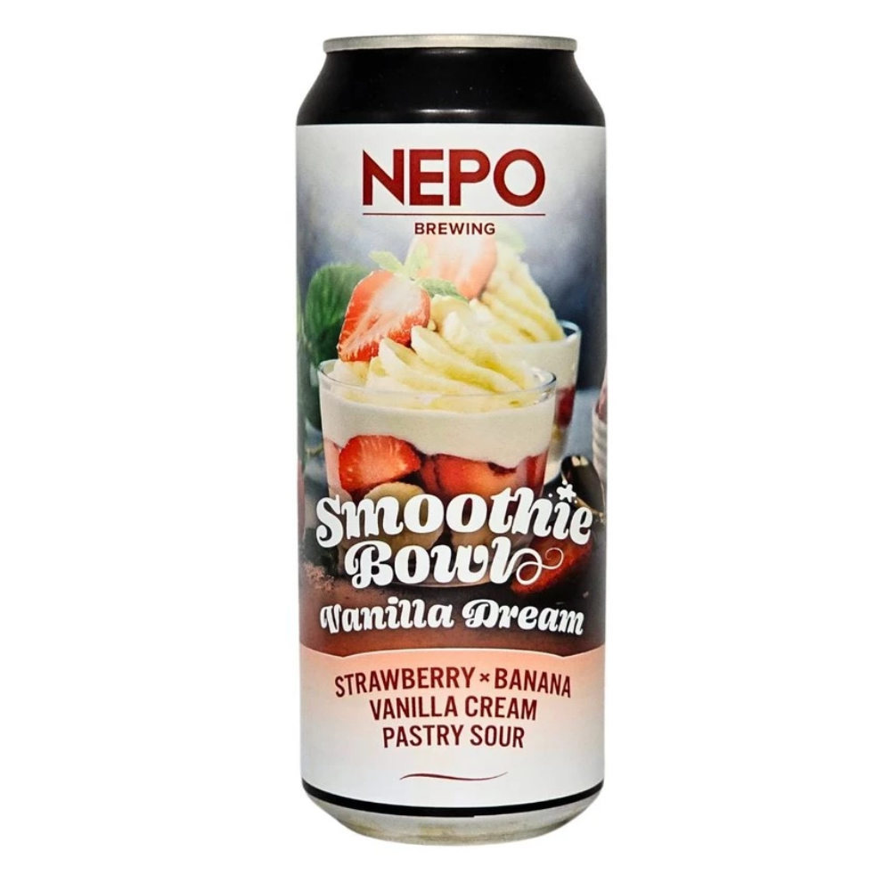 Piwo Nepomucen Smoothie Bowl - Strawberry, Banana, Vanilla Cream - Pastry Sour 5% 500 ml Puszka