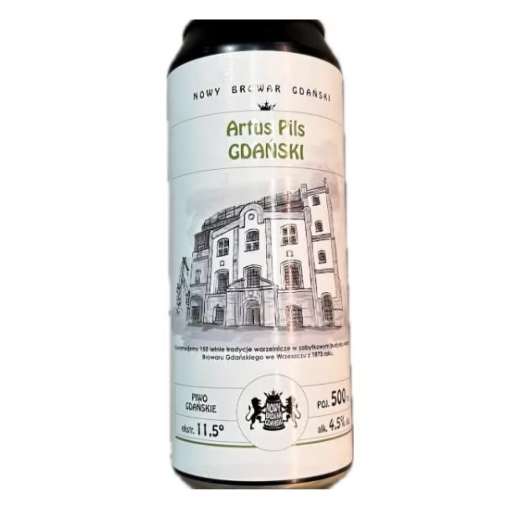 Piwo Nowy Browar Gdański - Artus Pils Gdański 4,5% 500 ml Puszka