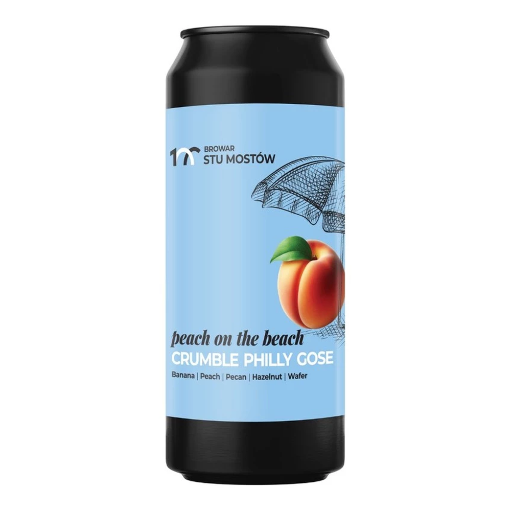 Piwo Stu Mostów Peach On The Beach Crumble Philly Gose 6,3% 440 ml puszka