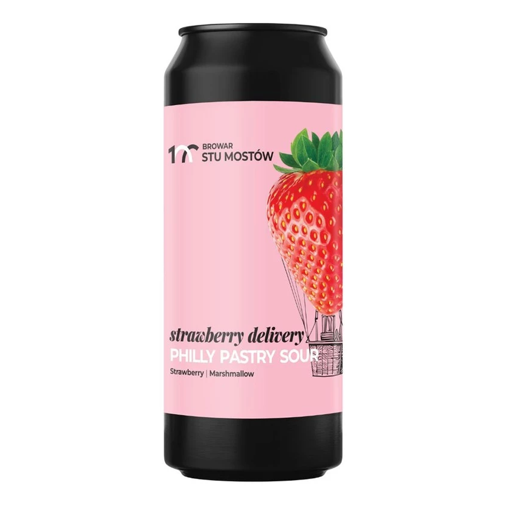 Piwo Stu Mostów Strawberry Delivery Philly Pastry Sour 4,5% 440 ml puszka