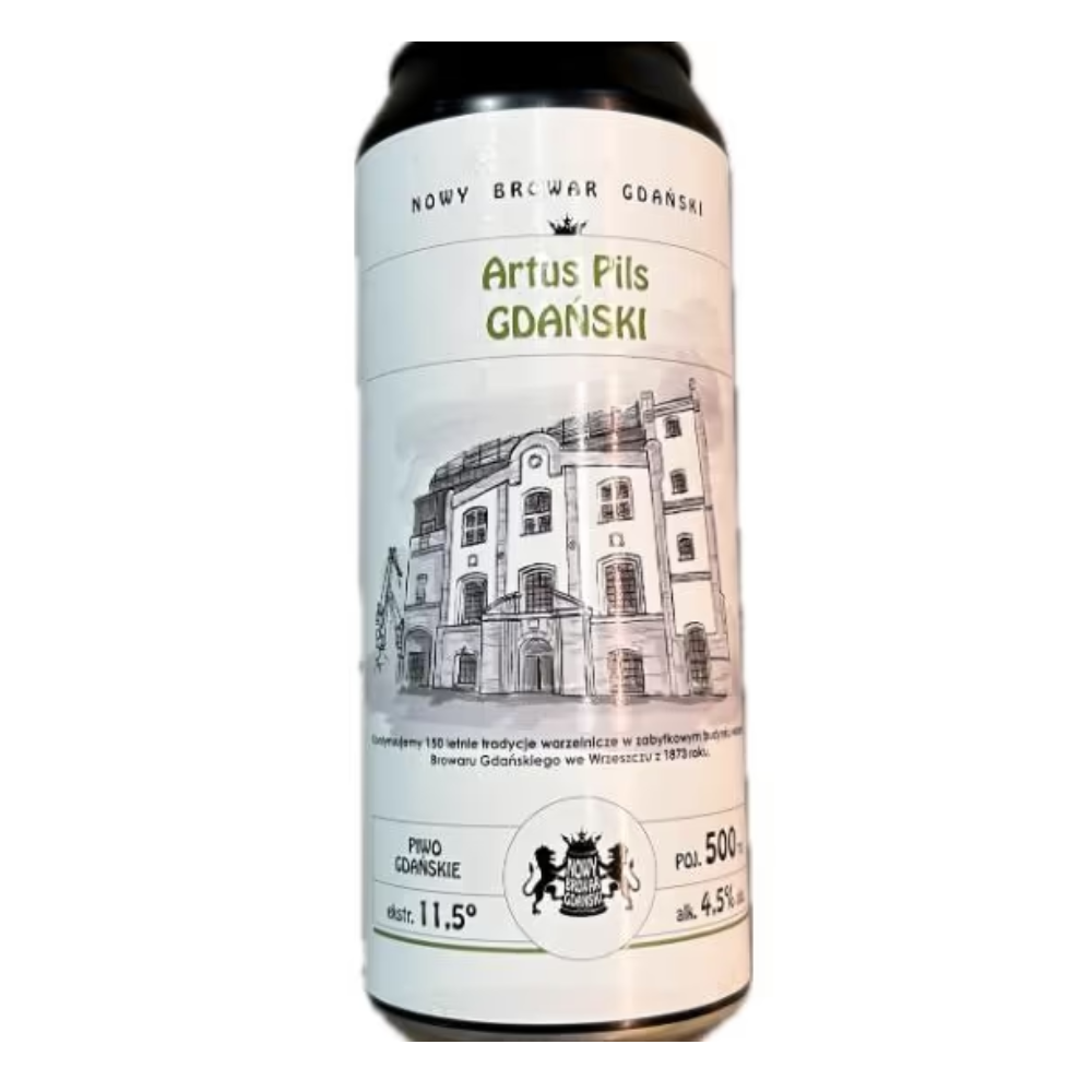 Piwo Nowy Browar Gdański - Artus Pils Gdański 4,5% 500 ml Puszka