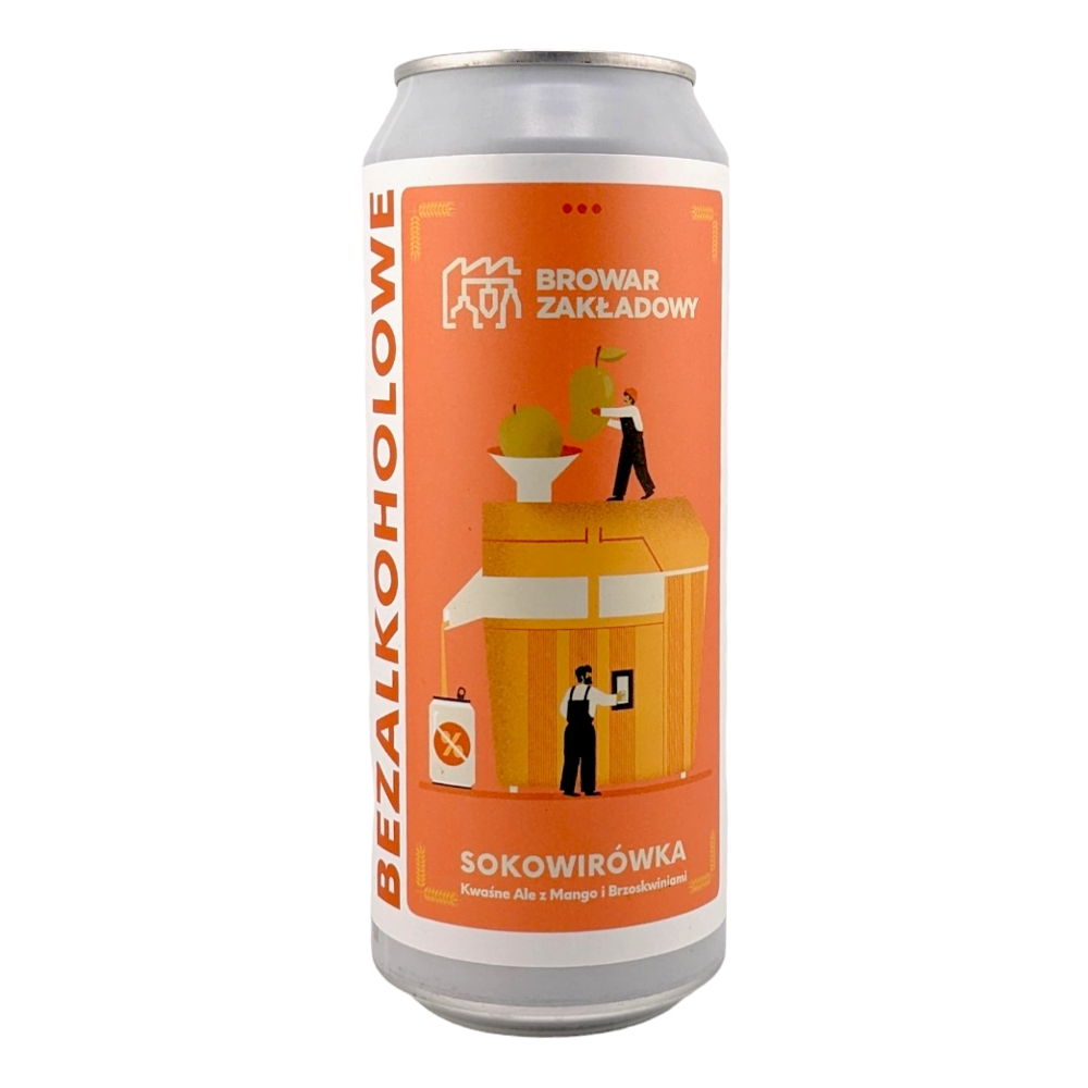 Piwo Zakładowy Sokowirówka Kwaśne Ale z Mango i Brzoskwiniami 500 ml bezalkoholowe puszka
