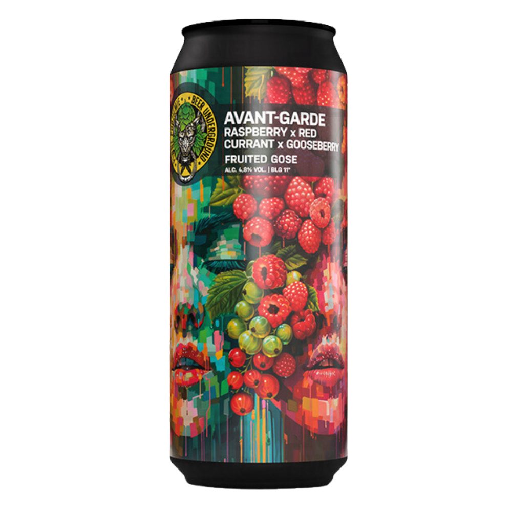 Piwo Piwne Podziemie Avant-Garde - Raspberries, Red Currant, Gooseberry Gose 4,8% 500 ml Puszka