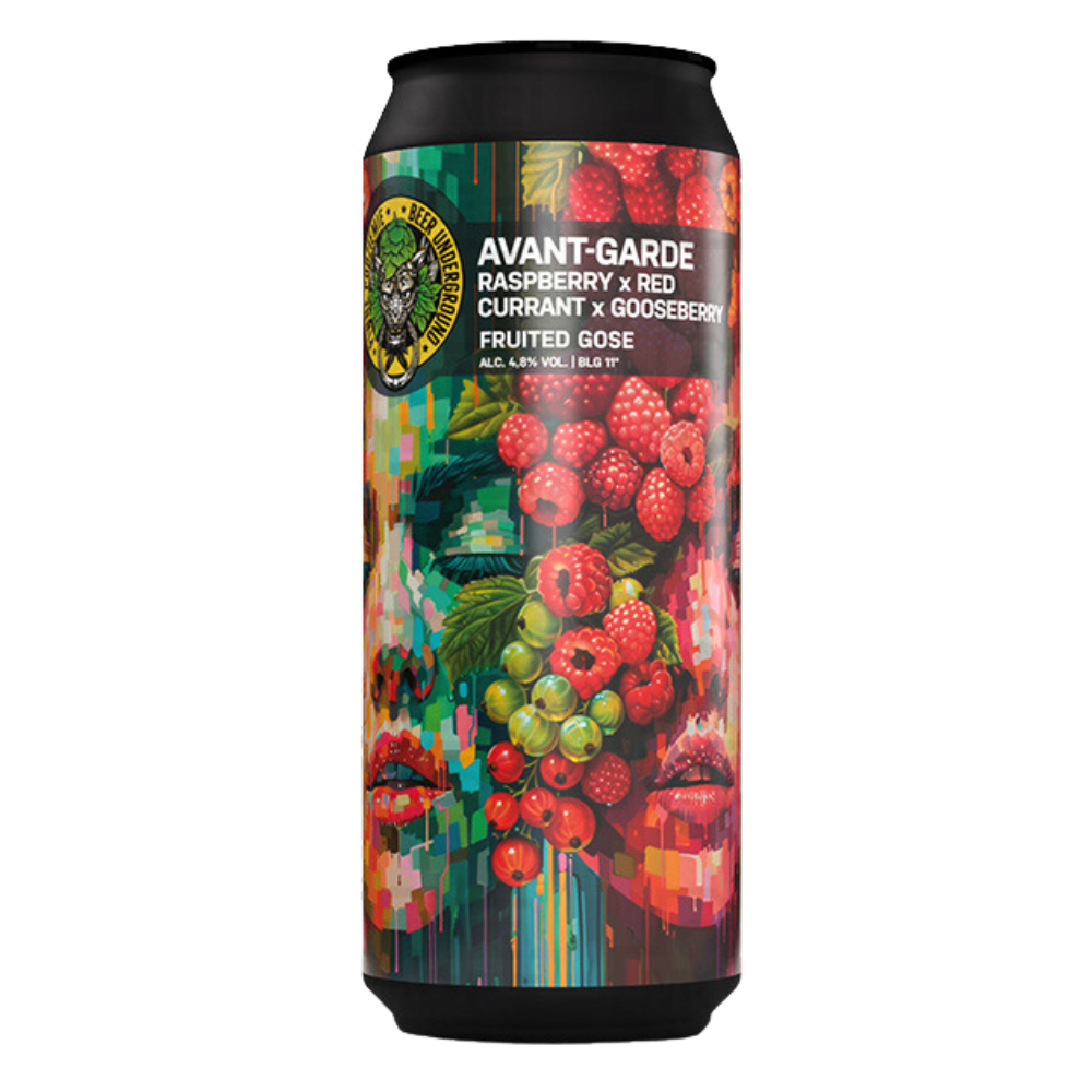 Piwo Piwne Podziemie Avant-Garde - Raspberries, Red Currant, Gooseberry Gose 4,8% 500 ml Puszka
