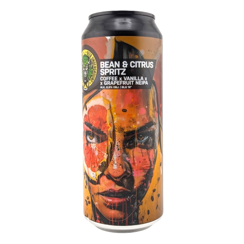 Piwo Piwne Podziemie Bean Citrus Spritz - Coffee Vanilla Grapefruit NEIPA 6,6% 500 ml Puszka