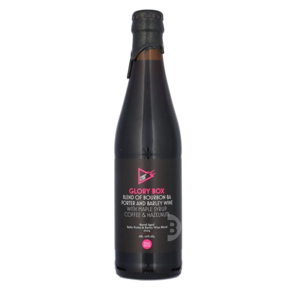 Piwo Funky Fluid Glory Box - Blend of Bourbon BA Porter and Barley Wine with Maple Syrup, Coffee, Hazelnuts 12% 500 ml