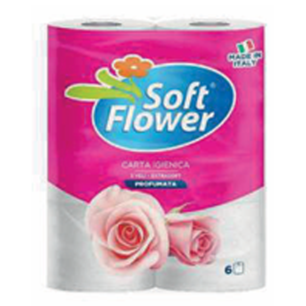 Papier Toaletowy Soft Flower Rosa 3-warstwowy 6 rolek
