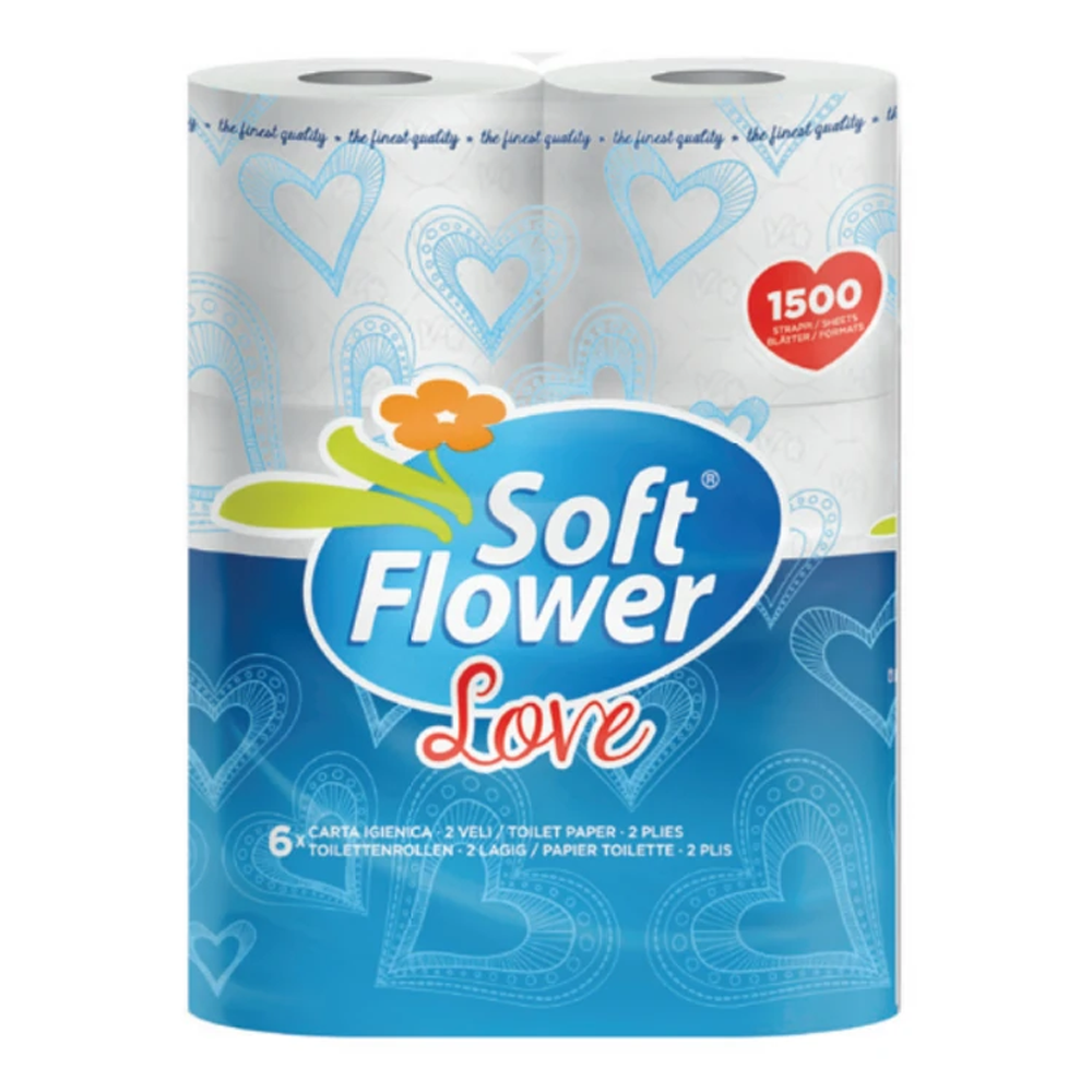 Papier Toaletowy Soft Flower Love 2-warstwowy 6 rolek