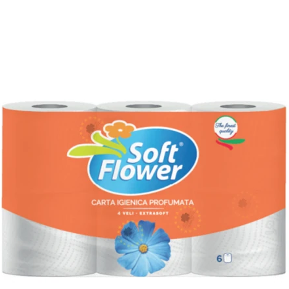 Papier Toaletowy Soft Flower 4-Warstwowy 6 rolek