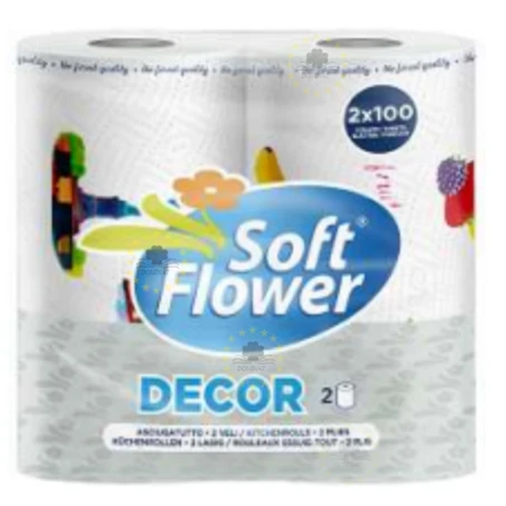 Ręcznik Kuchenny Soft Flower Decor 2-warstwowy 2 rolki