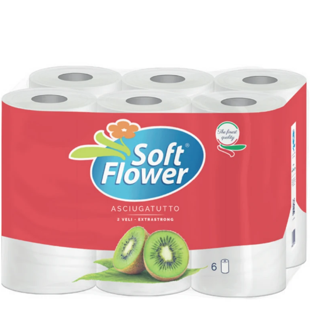 Ręcznik Kuchenny Soft Flower Kiwi 2-warstwowy 6 rolek
