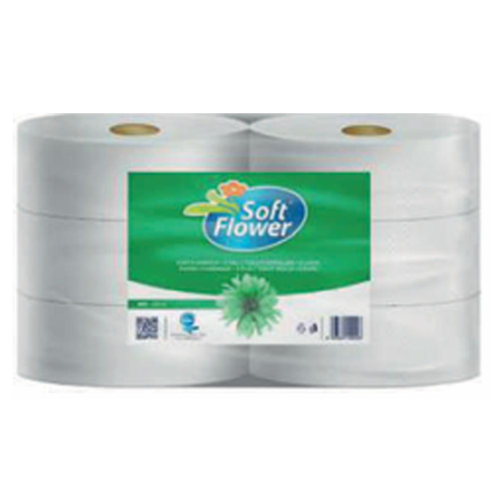 Czyściwo Przemysłowe Soft Flower papier toaletowy Jumbo 2-warstwowy 12 rolek