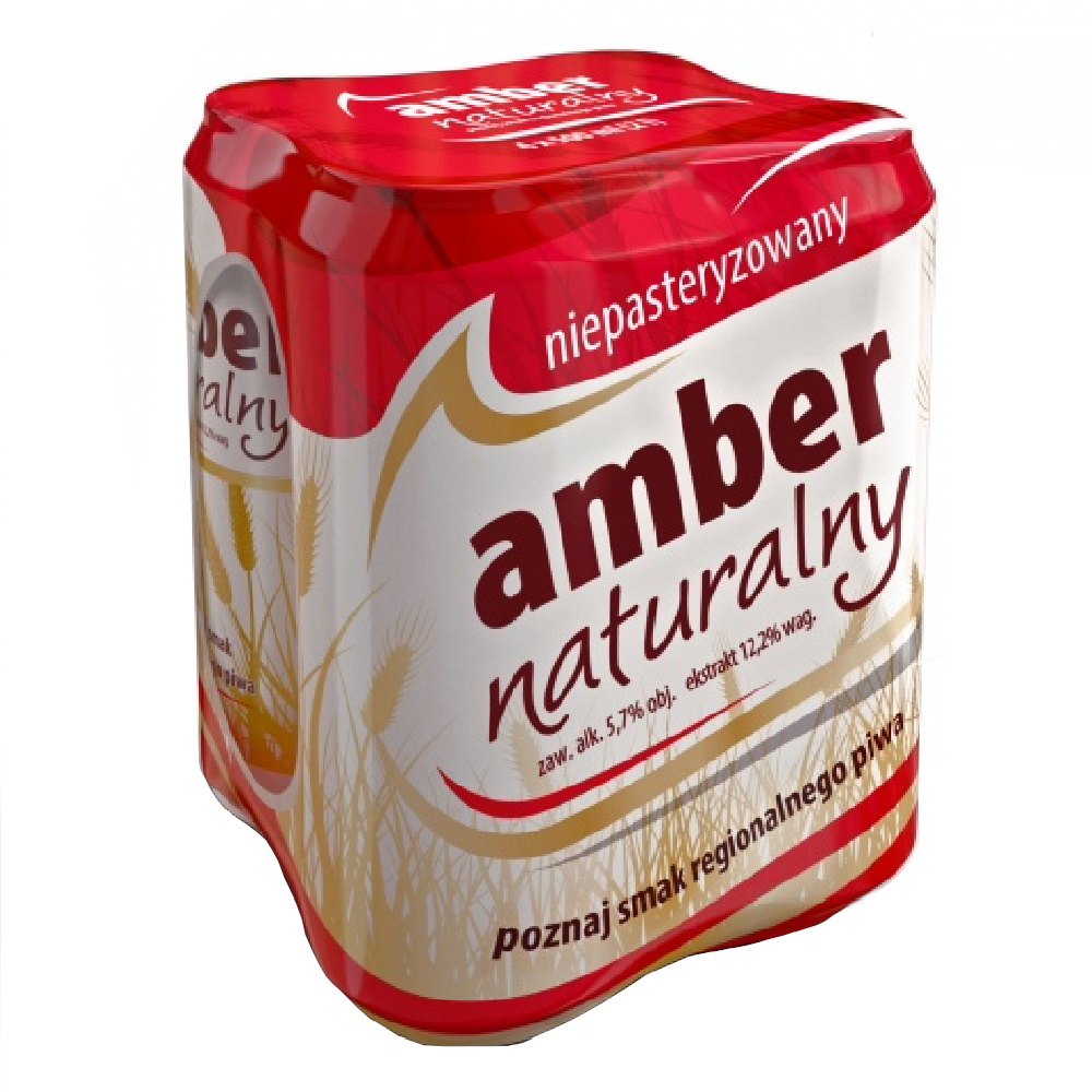 Piwo Amber Naturalny 5% 500 ml 4-pak puszka
