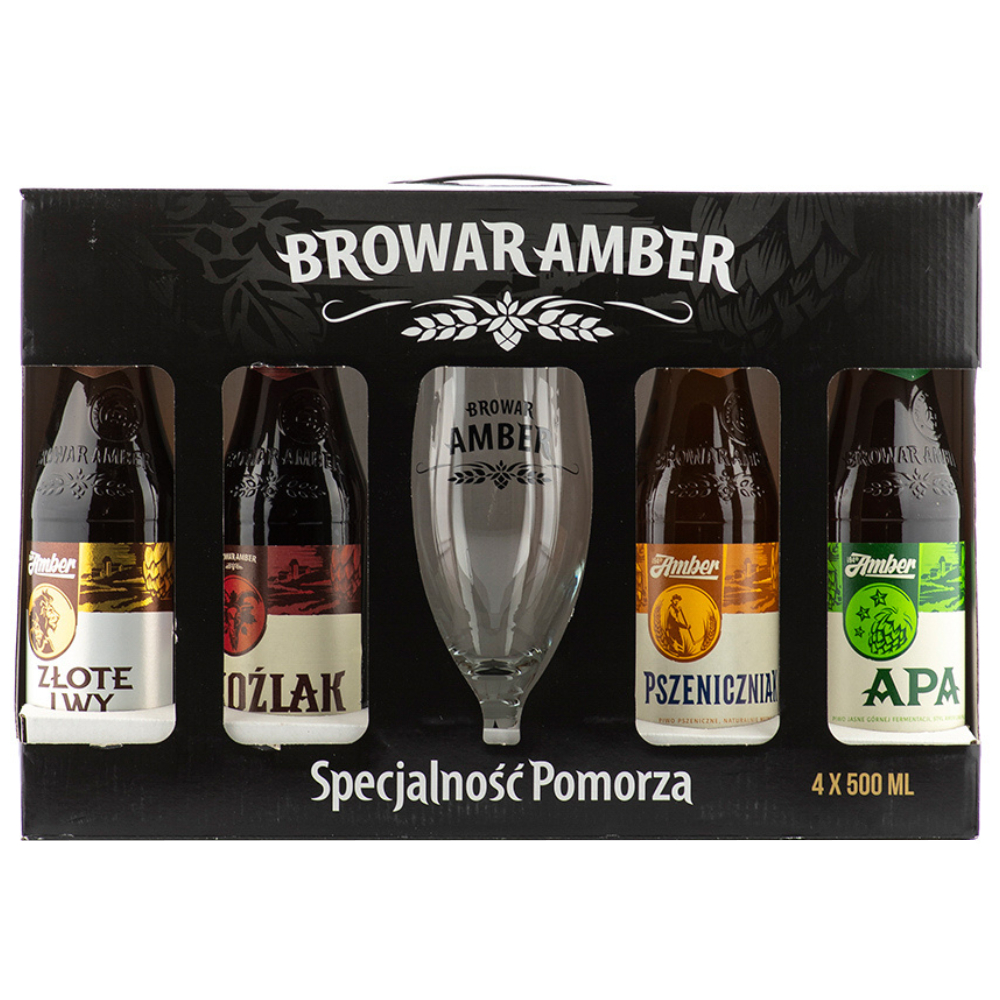 Piwo Amber Zestaw 4x 500 ml + kufel
