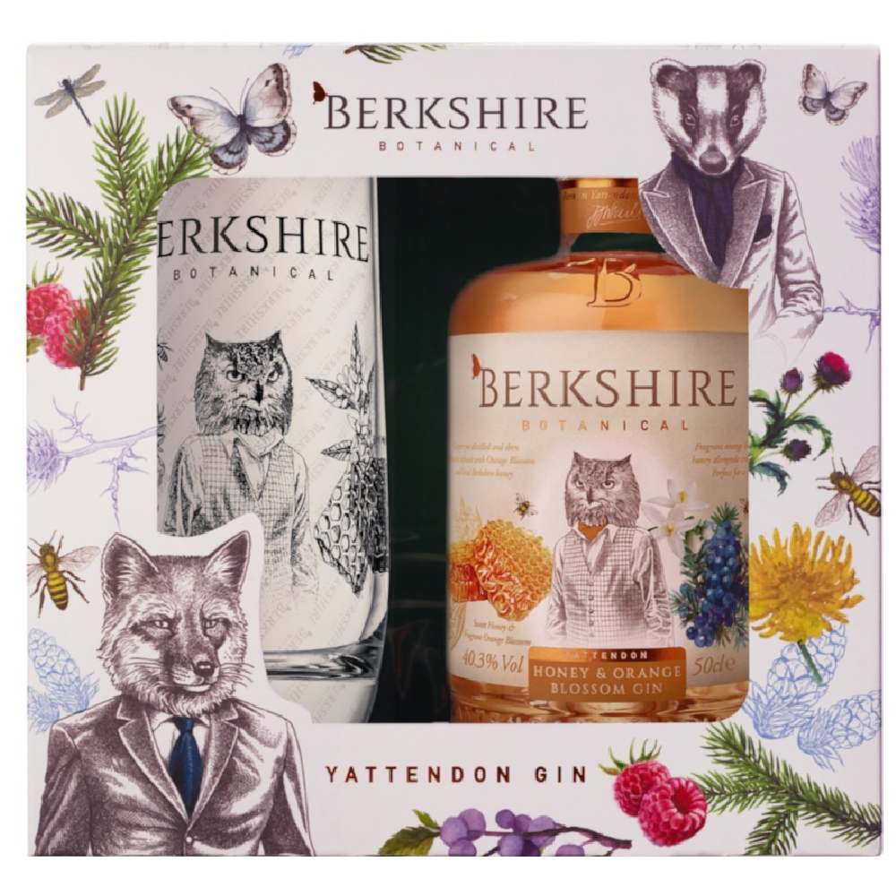 Gin Berkshire Honey&Bloosom 40,3% 500 ml + szklanka