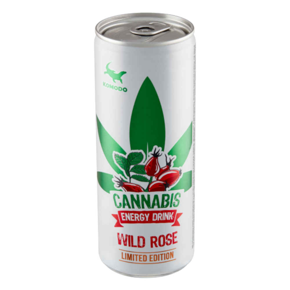Energetyk Komodo Cannabis Dzika róża 250 ml puszka