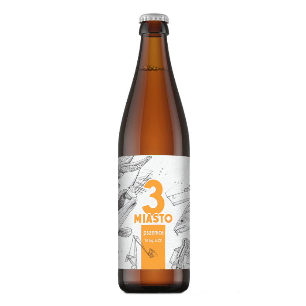 Piwo 3Miasto pszenica 5,2% 500 ml