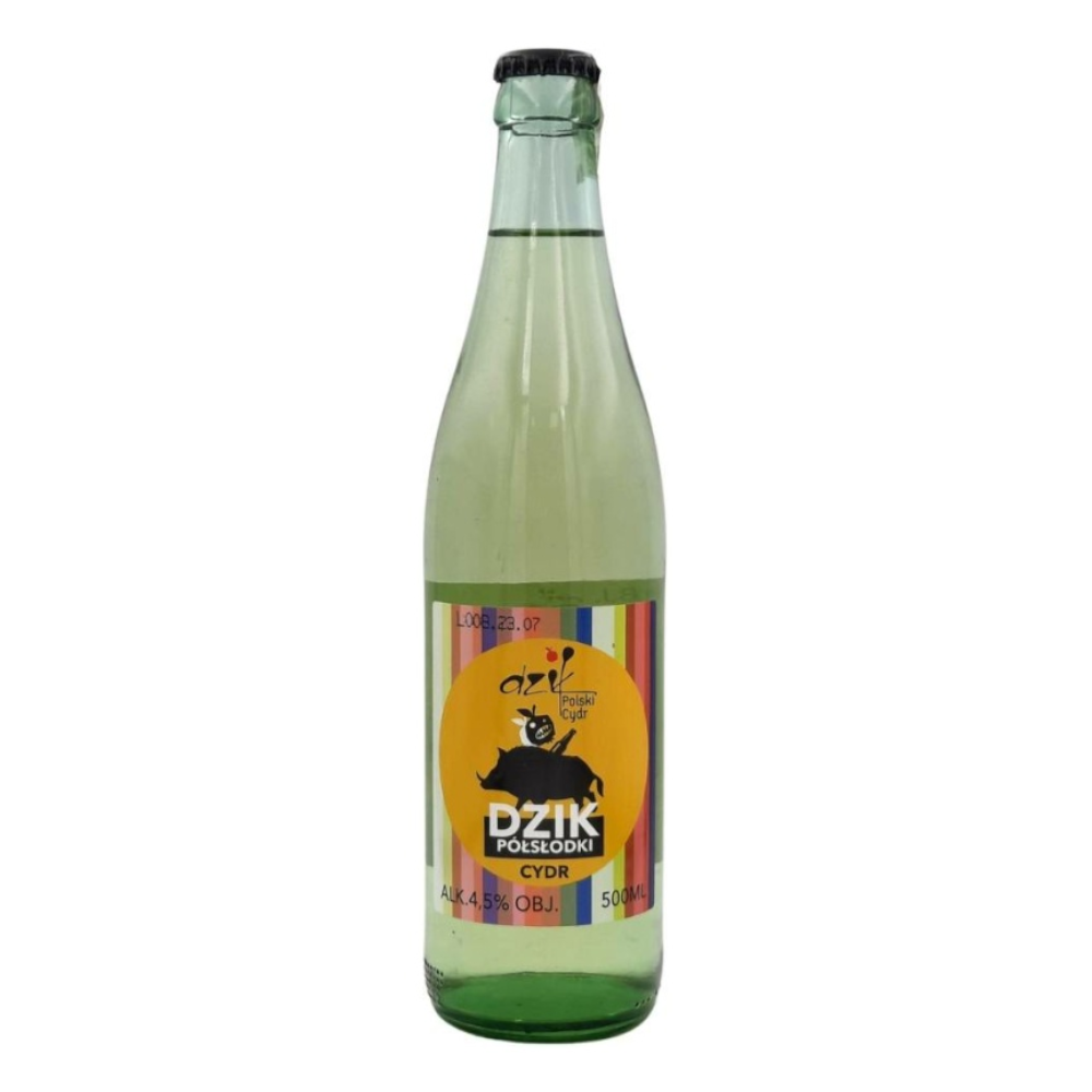 Cydr Dzik Półsłodki 4,5% 500 ml