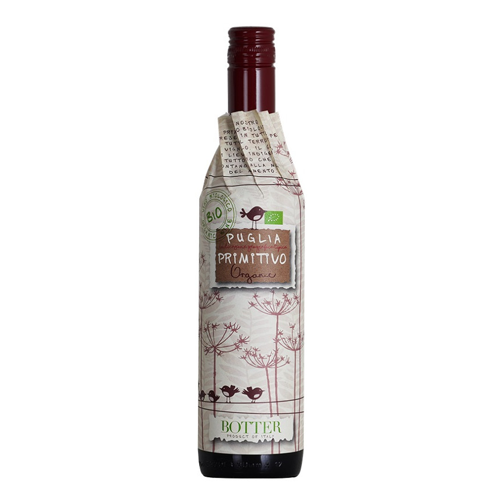 Wino Botter Uccellini Wrap Primitivo Organic Puglia IGT 14% czerwone wytrawne 750 ml