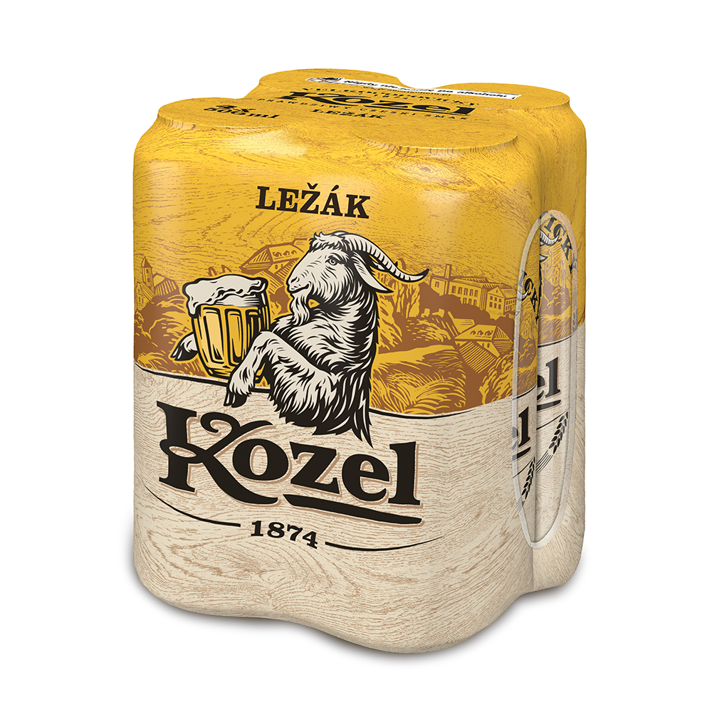 Piwo Kozel Lezak 4,6% 500 ml 4 - pak Puszka