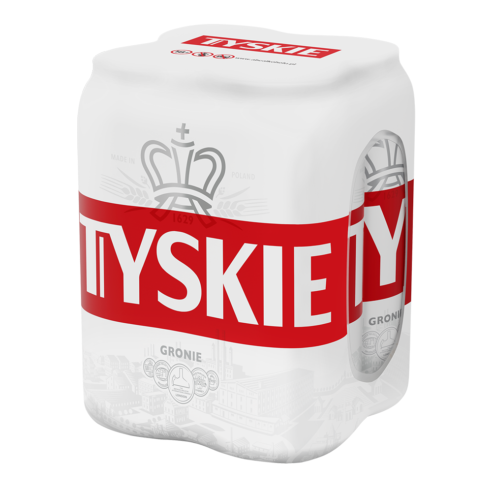 Piwo Tyskie Jasne Pełne 5,2% 500 ml 4 - pak Puszka