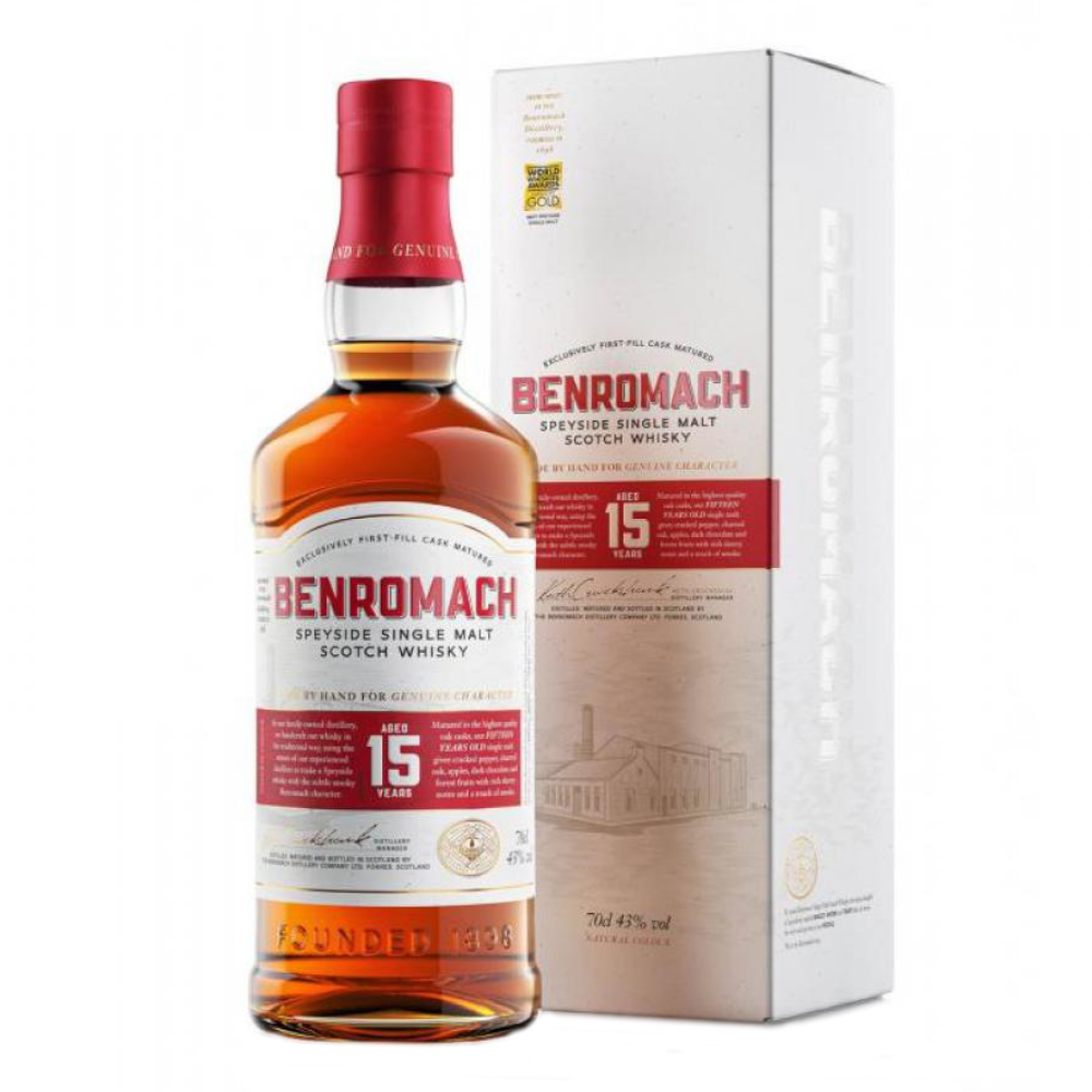 Whisky Benromach 15YO 43% 700 ml kartonik