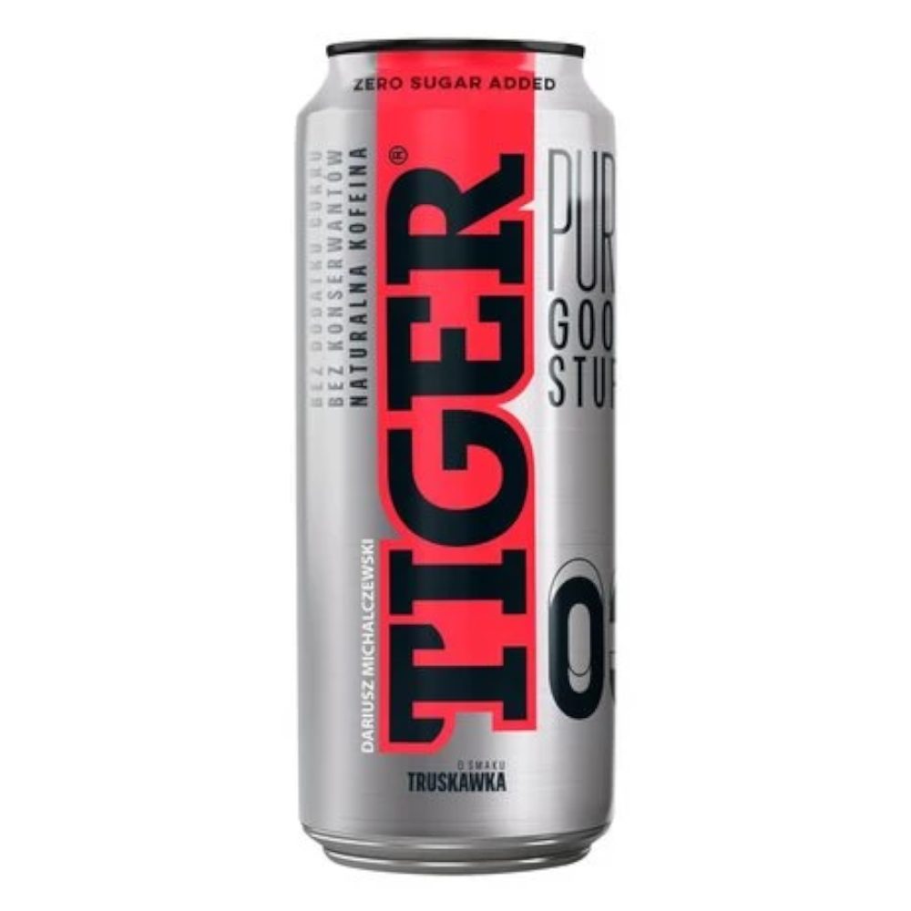 Energetyk Tiger z Niską Zawartością Kofeiny Truskawka 500 ml