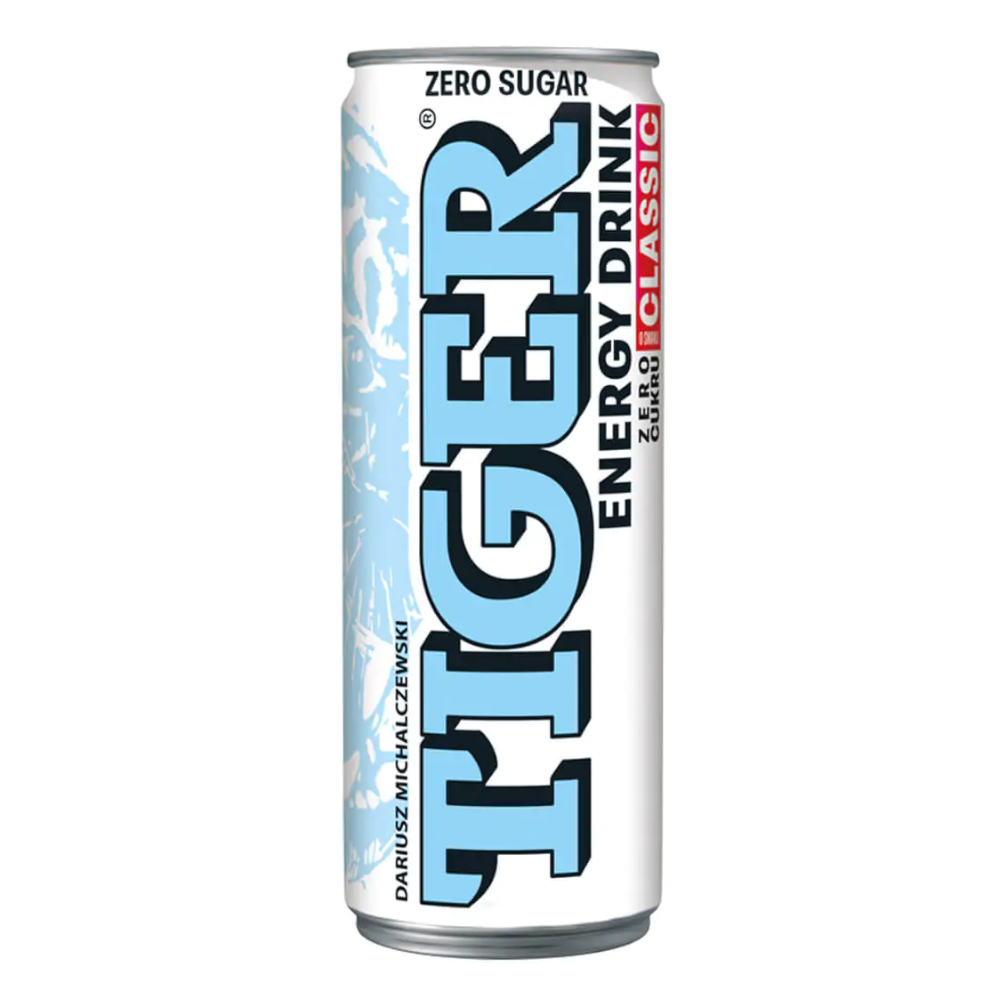 Energetyk Tiger Bez Cukru z Obniżoną Zawartością Kofeiny 250 ml