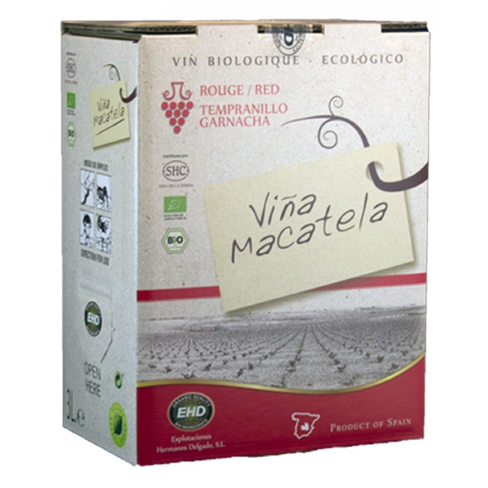 Wino Macatela Tempranillo organic BiB czerwone wytrawne 5000 ml